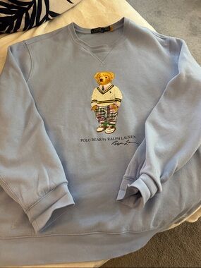 Polo by Ralph Lauren Light Blue Polo Bear Crewneck Sweatshirt xxl